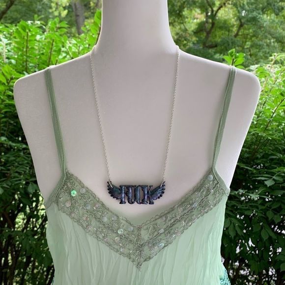 *SALE* NWT Flying F@ck Necklace 24” Chain - Picture 6 of 12